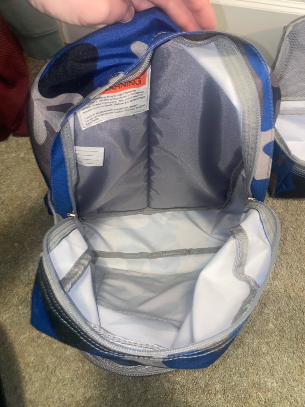 L.L. Bean Blue Camo Backpack & Lunch box - Picture 4 of 6